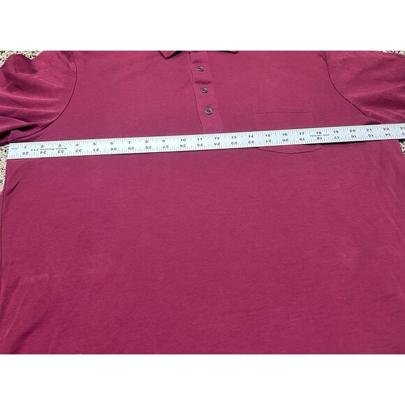 Michael Kors Polo Shirt |XL | Red Maroon | Collared 1/4‎ Button Chest Pocket - Picture 4 of 6
